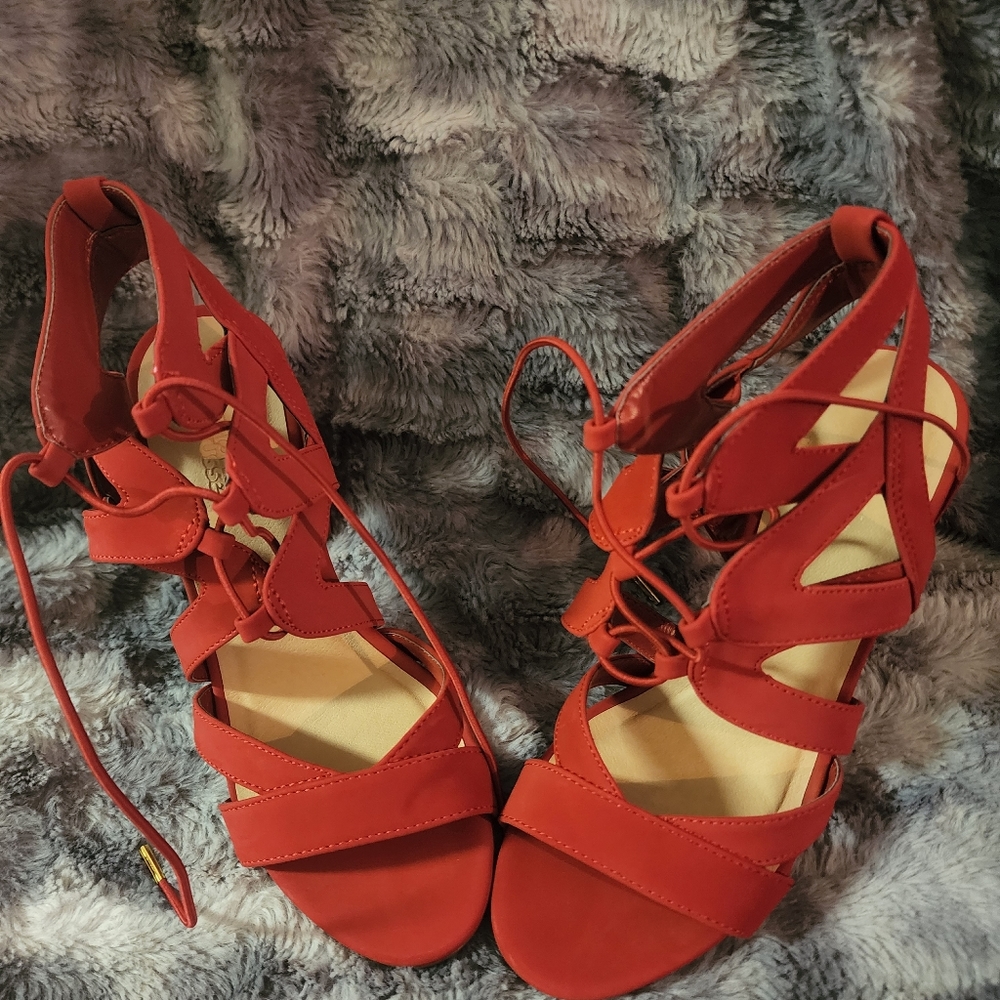 New Red Strap Up Heels